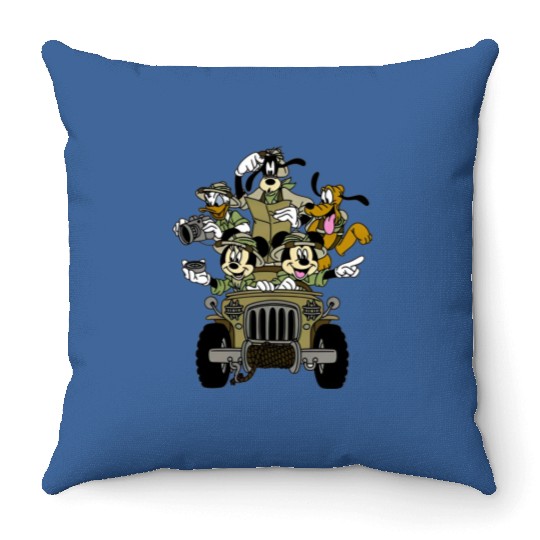 Mickey & Friends Animal Kingdom Safari Jeep Throw Pillows, Disney Throw Pillows
