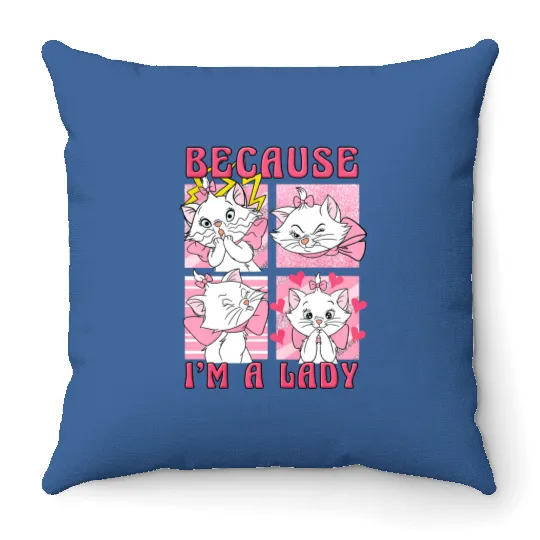 Disney The Aristocats Marie Cat Because I'm A Lady Throw Pillows