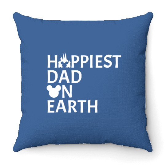 Discover Happiest Dad on Earth Disney Throw Pillows, Disney Vacation Throw Pillows