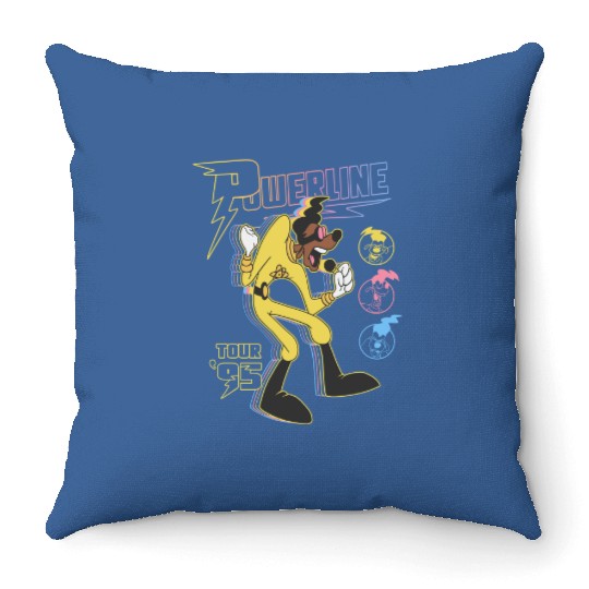 Goofy Movie Powerline Stand Out Tour '95 Double Sided Throw Pillows, Disneyland Goofy Powerline Throw Pillows