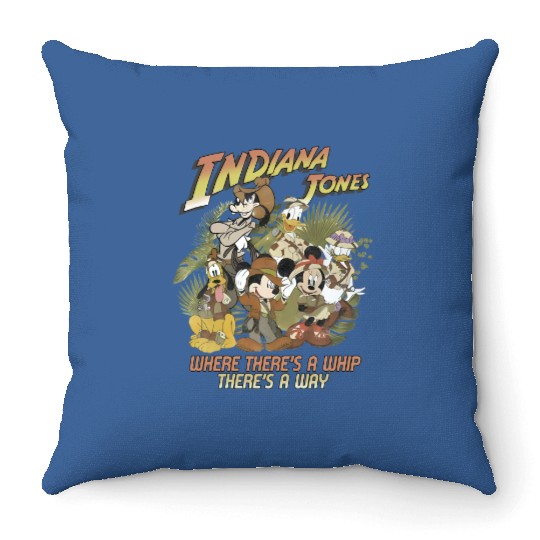 Mickey And Friends Indiana Jones Throw Pillows, Indiana Jones Ride Throw Pillows, Disneyland Throw Pillows