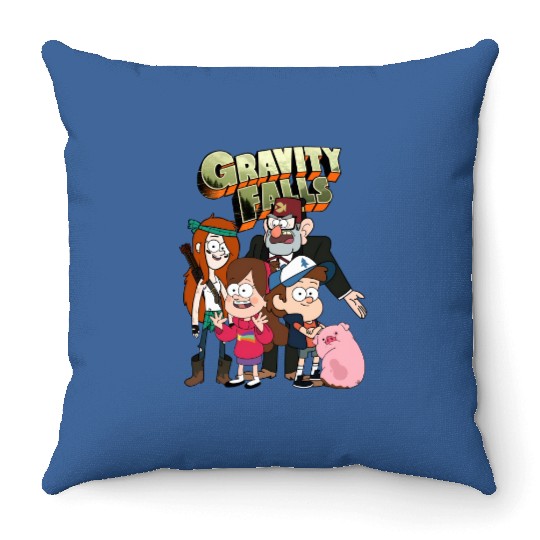 Gravity Falls Family Dynamics Throw Pillows, Disney Gravity Falls 90s Throw Pillows
