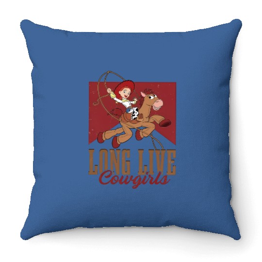 Retro Disney Toy Story Jessie Throw Pillows Long Live Cowgirls Throw Pillows, Toy Story Jessie and Bullseye Throw Pillows