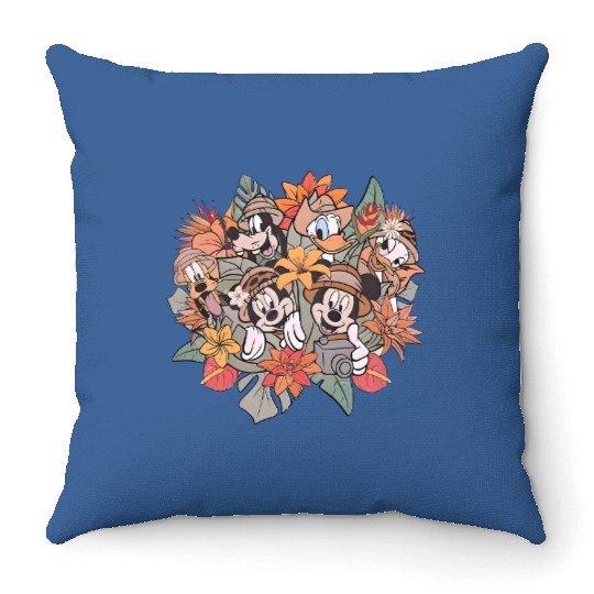 Discover Vintage Leopard Floral Disney Animal Kingdom Throw Pillows
