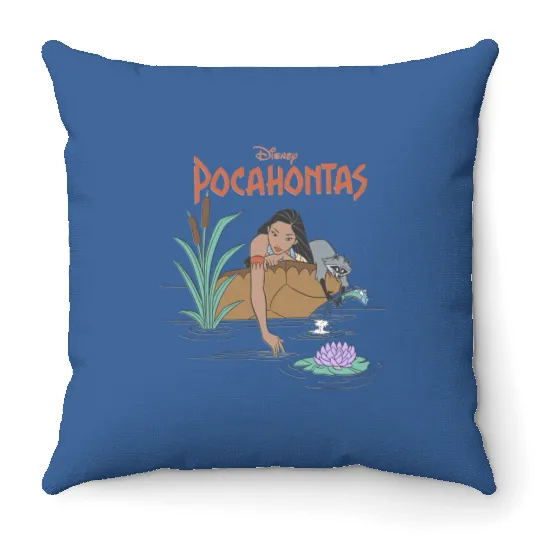 Princess Pocahontas Throw Pillows, Retro Disney Pocahontas Throw Pillows