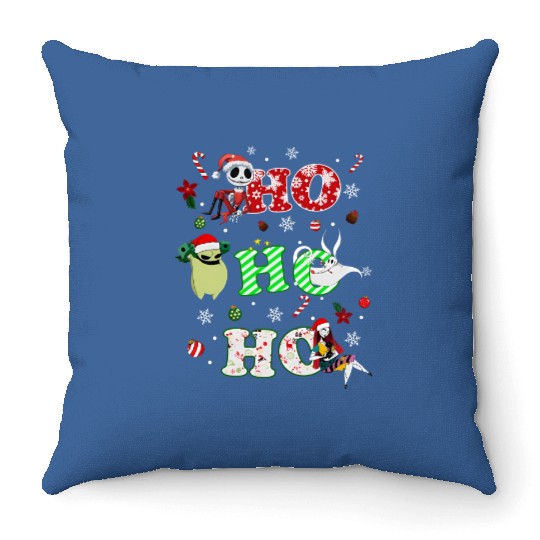 Ho Ho Ho The Nightmare Before Christmas Throw Pillows, Disney Christmas Throw Pillows
