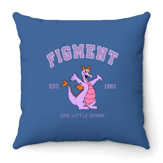 Disney Figment Throw Pillows, Figment Est 1983 Throw Pillows, Figment Throw Pillows