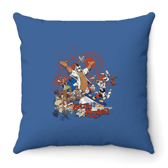 Disney Mickey & Friend Brer Rabbit Bear Fox Splash Mountain Retro Throw Pillows, Magic Kingdom Throw Pillows