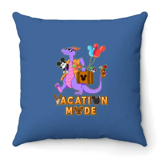 Disney Funny Figment & Mickey Mouse Throw Pillows, Disneyland Throw Pillows