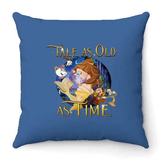 Disney Beauty & The Beast Belle Quotes Retro Throw Pillows