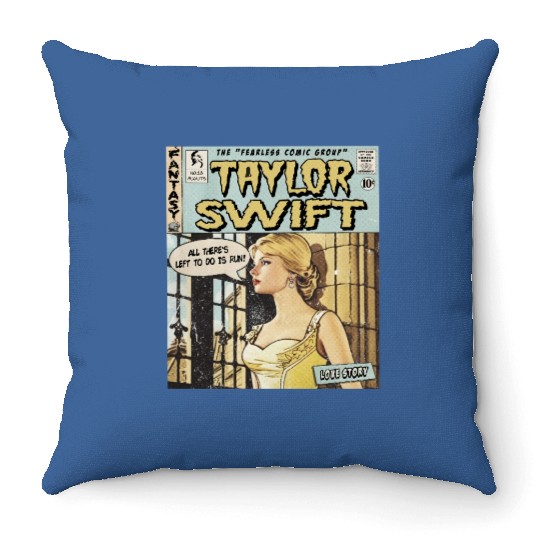 Discover Taylor Comic Throw Pillows, Love Story Vintage Comic Book Album Fearless Taylor Eras Tour 2023