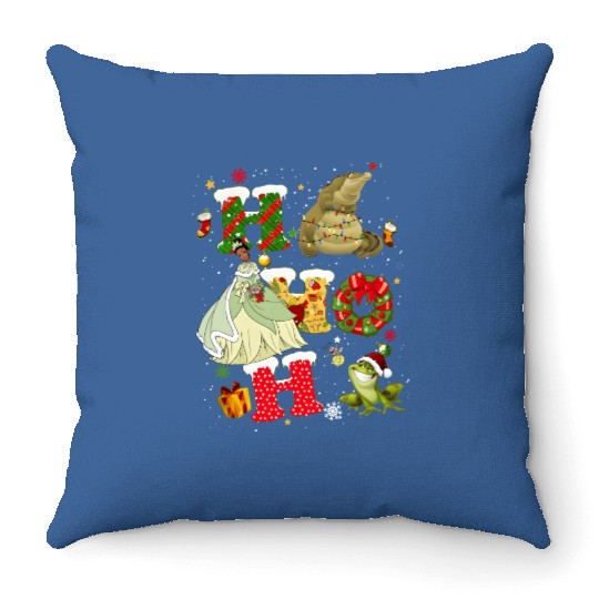 Disney The Princess and the Frog Christmas Vintage Throw Pillows, Princess Tiana Christmas Throw Pillows