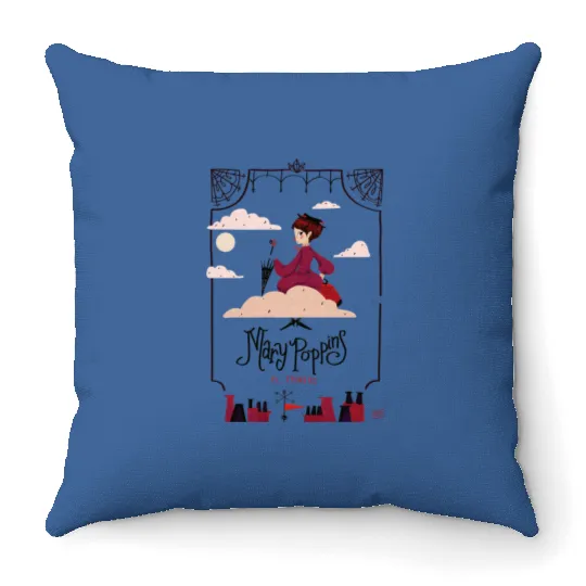 Vintage Disney Mary Poppins  Throw Pillows, Retro Poppins Apothecary Mary Poppins Throw Pillows