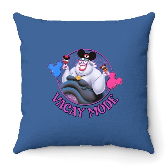 Disney Villains Ursula with Mickey Balloon Vacay Mode Retro Throw Pillows, Magic Kingdom  Throw Pillows
