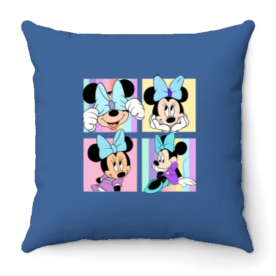 Retro Minnie Mouse Portrait Throw Pillows, Vintage Disney Throw Pillows