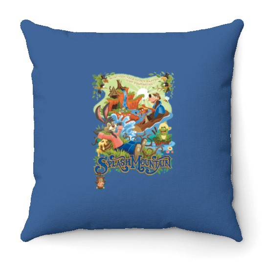 Vintage Splash Mountain Throw Pillows, Disney Ride Throw Pillows,  Brer Rabbit Throw Pillows