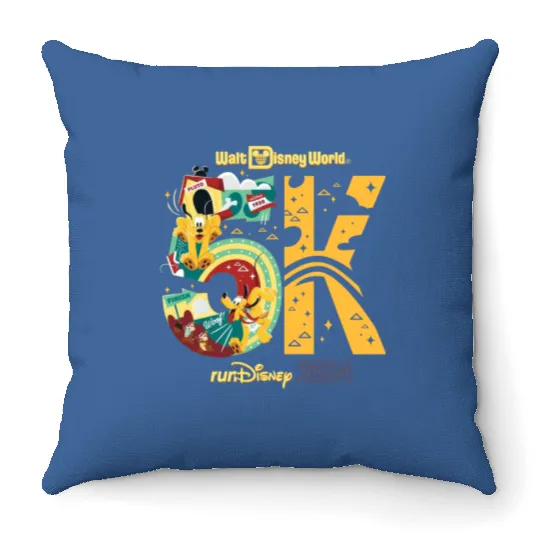 runDisney Pluto 5K Running Throw Pillows / Disney Marathon Weekend Throw Pillows