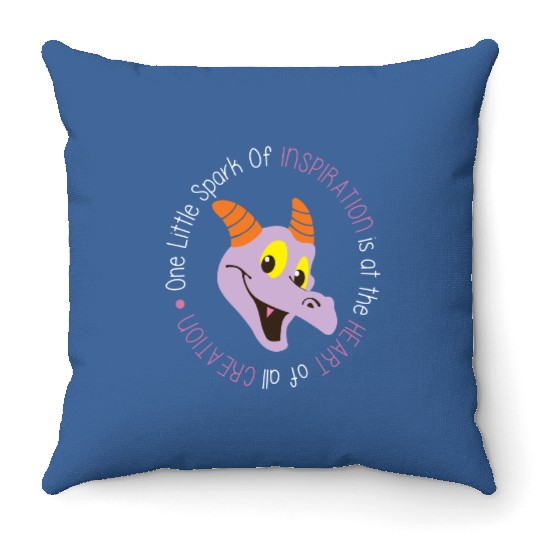 Disney Epcot Throw Pillows, One Little Spark of Inspiration Throw Pillows, Figment Throw Pillows, Dragon Throw Pillows, Disney Magic Kingdom Throw Pillows, Disney World Throw Pillows