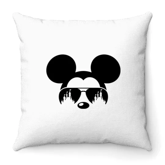 Mickey Mouse Sunglasses Throw Pillows, Disney Castle Throw Pillows