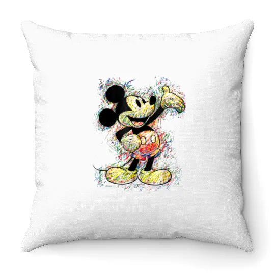 Disney Mickey Mouse Sketch Throw Pillows Vintage Mickey Mouse