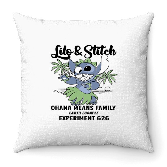 Disney Lilo Stitch Aloha Hawaii Throw Pillows, Ohana Means Family Throw Pillows