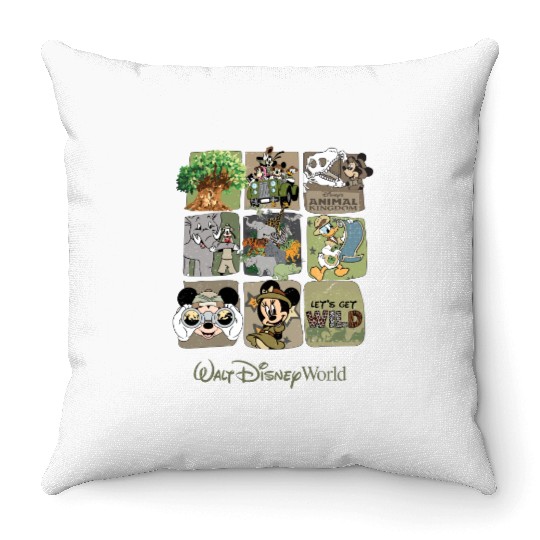 Disney Animal Kingdom Throw Pillows, Vintage Animal Kingdom Throw Pillows, Mickey Safari Throw Pillows