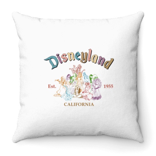 Disneyland Princess Throw Pillows, Vintage Disney Princess EST 1955