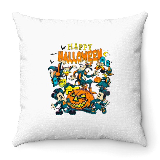 Disney Halloween 2023 Throw Pillows, Happy Halloween Throw Pillows, Mickey and Friends Halloween Throw Pillows