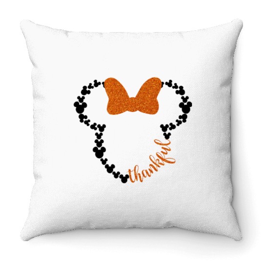 Thankful Throw Pillows, Disney Thankful Throw Pillows, Minnie Thanksgiving