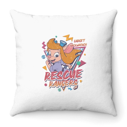 Gadget Hackwrench Throw Pillows, Retro Disney Throw Pillows, Rescue Rangers Throw Pillows, Chip and Dale Throw Pillows