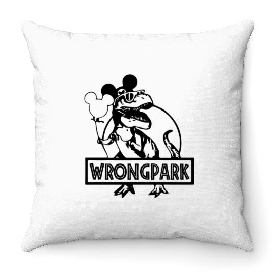 Wrong Park Throw Pillows, Disney Throw Pillows, Disneyland Theme Park Throw Pillows, Jurassic Park Throw Pillows, Disney Matching Throw Pillows