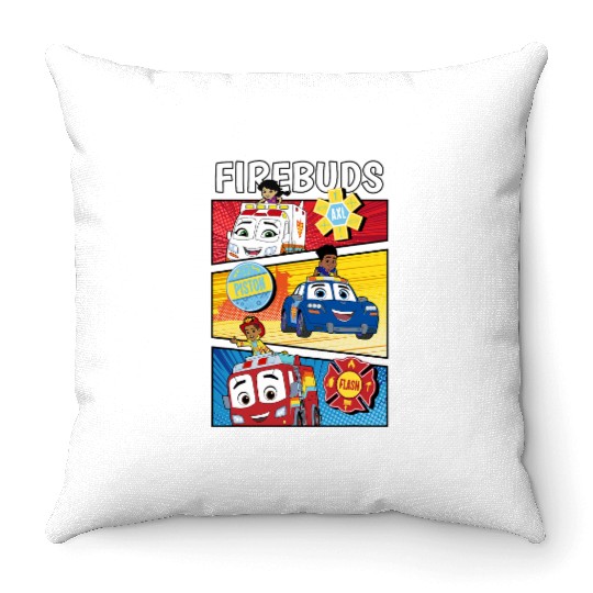 Disney Firebuds Axl Piston Flashss Firebuds! Throw Pillows
