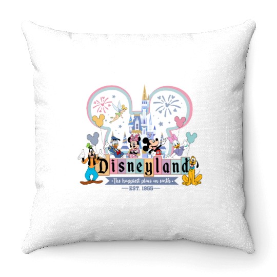 Disneyland Throw Pillows, Disneyland Est 1955, Disneyland Throw Pillows