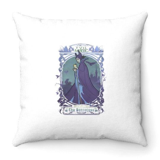 Disney Maleficent The Sorceress Deep Purple Grap Throw Pillows