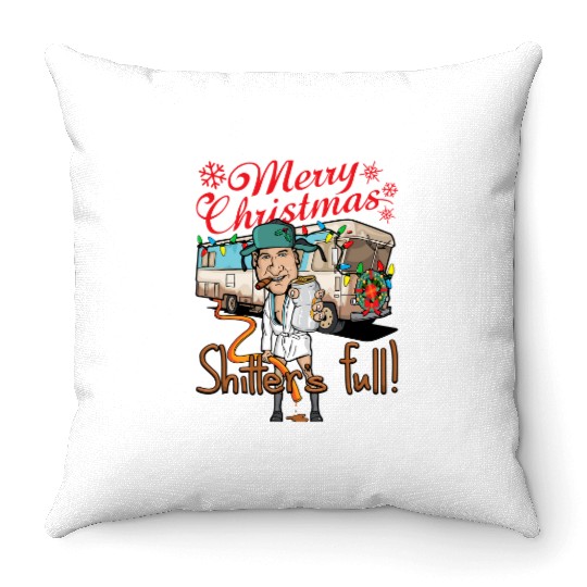 Merry Christmas Cousin Eddie Shitter'S Full Throw Pillows