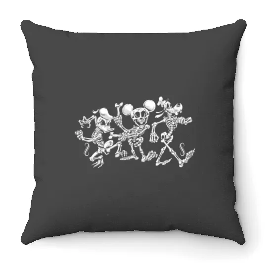 Discover Funny Disney Skeleton Halloween Throw Pillows