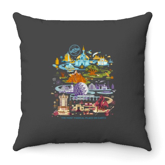 Vintage Disney Epcot 1982 Throw Pillows, Disney Epcot Throw Pillows, Vintage Disney Throw Pillows