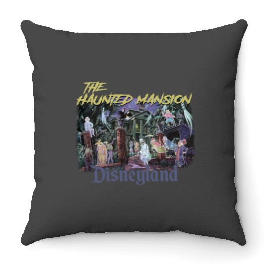 Retro The Haunted Mansion 1969 Disneyland Throw Pillows