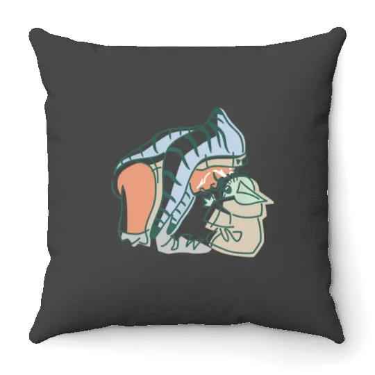 Grogu and Ahsoka Tano Throw Pillows, Disney Star Wars Throw Pillows