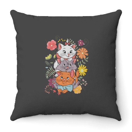 Disney The Aristocats Floral Throw Pillows, Disney Marie Aristocats Throw Pillows