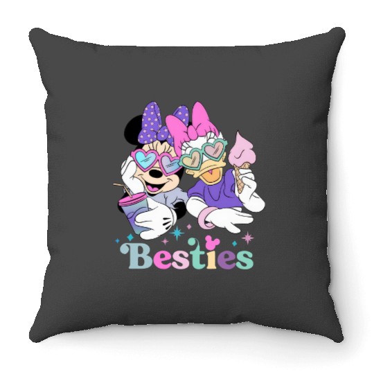 Disney with my Bestie Throw Pillows, Disney Throw Pillows, Minnie and Daisy Throw Pillows, Disneyland Throw Pillows, Friends Throw Pillows, Besties Throw Pillows, Disney Trip Throw Pillows