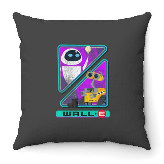 Retro Disney Pixar Wall-E Triangles And Eve Graphic Throw Pillows