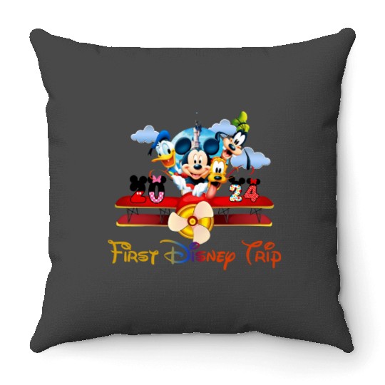 My First Disney Trip Throw Pillows, Disney Bound Throw Pillows, Disney Family Vacation Throw Pillows