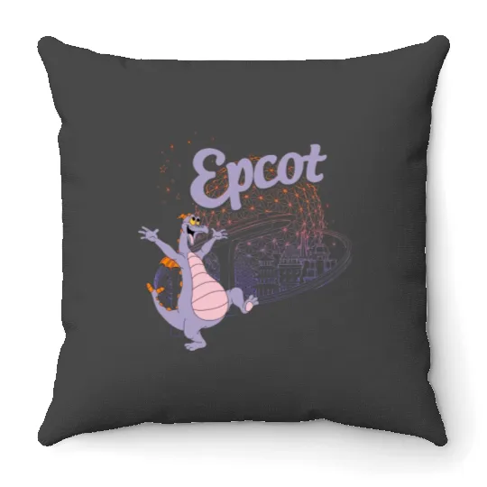 Epcot Figment Throw Pillows, Disney Figment Throw Pillows, Figment Est 1983 Throw Pillows