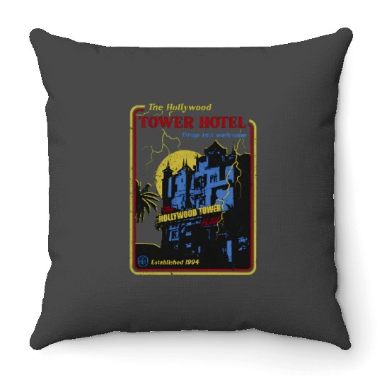 The Hollywood Tower Hotel The Twilight Zone Throw Pillows / Disney Scary Halloween Throw Pillows