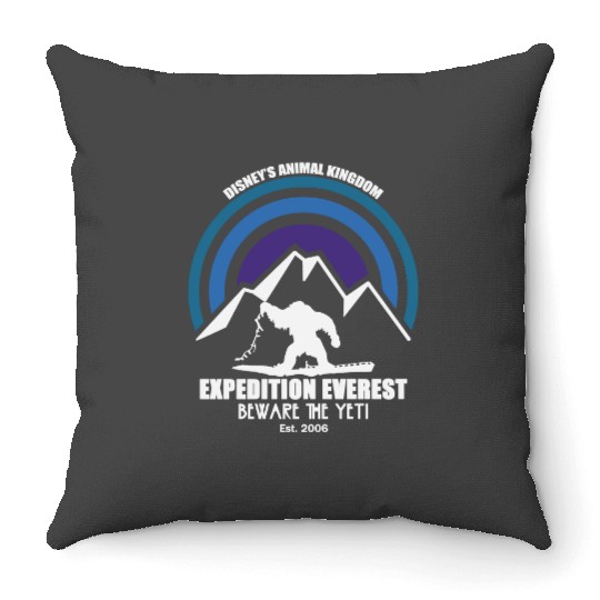 Expedition Everest - Disney Inspired - Animal Kingdom - Ride - Yeti - Unisex Short Sleeve Throw Pillows - Throw Pillows