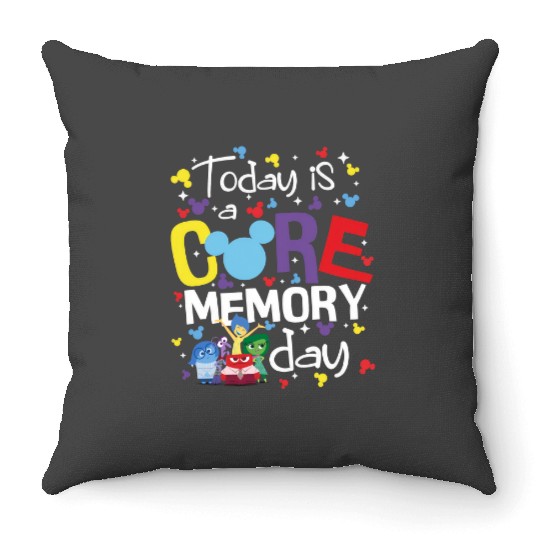 Inside Out Throw Pillows, Today Is Core Memory Day Throw Pillows, Joy Throw Pillows, Disney Throw Pillows