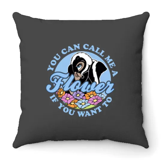 You Can Call Me A Flower If You Want To Flower Bambi Throw Pillows, Bambi Flower Throw Pillows, Bambi Flower Disney Throw Pillows