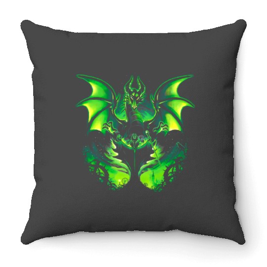 Maleficent Disney Art Dragon Throw Pillows
