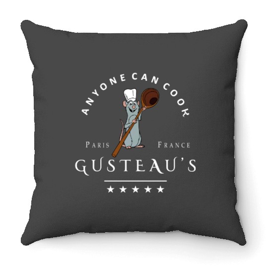 Ratatouille Throw Pillows, Disney Throw Pillows, Anyone Can Cook Throw Pillows